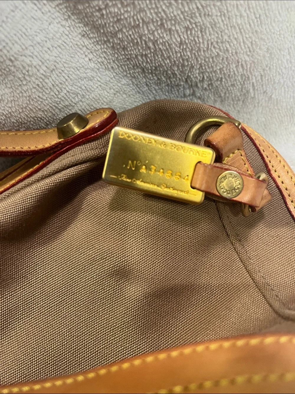 Dooney & Bourke Brown and Tan Canvas Satchel